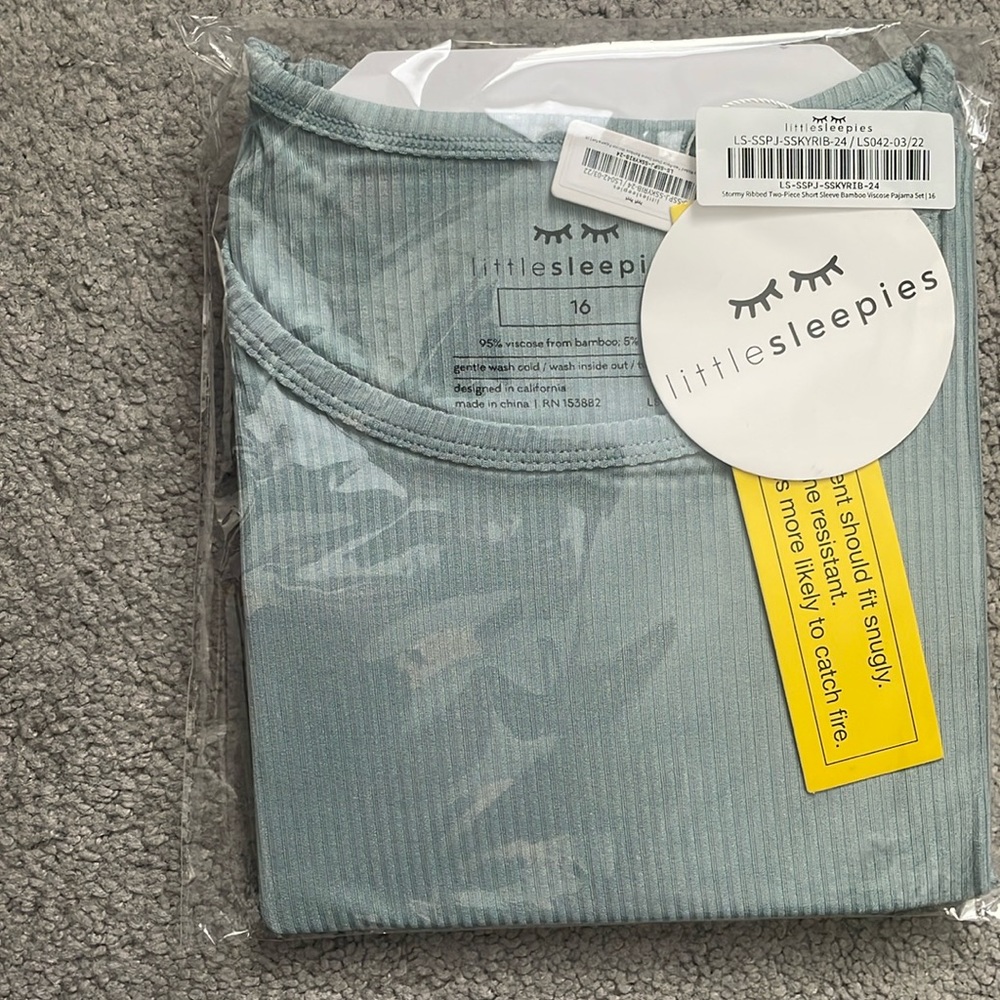 Little Sleepies Limited Edition Stormy Ribbed 2 Piece short sleeve PJ Set